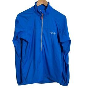 Rab Windveil Pull On Packable Jacket Mens S Blue 1/4 Zip Pullover Long Sleeve